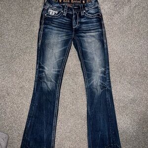 Rock Revival Blue Flare Wide Leg Jeans